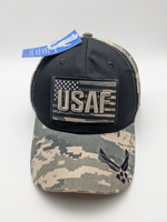 Licensed United States Air Force Hat - USA Flag - U.S.A.F - Embroidered - Digital Camo