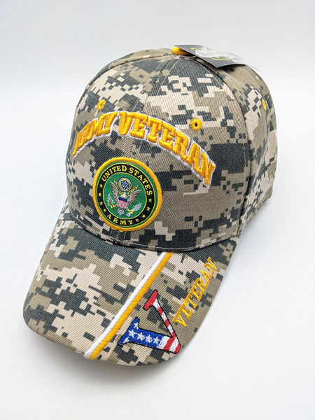 Licensed United States Army Veteran Hat - Embroidered - Digital Camo
