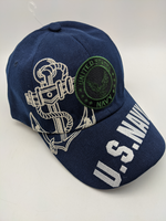 United States Navy Hat - Anchor - Embroidered - Emblem Eagle - Navy Blue