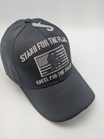 Stand For The Flag Kneel For The Fallen Hat - BLACK - USA Flag - Soldier - Embroidered