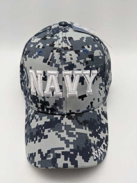 US Navy Vietnam Veteran, Blue Digital Camouflage Hat | Military Digi Camo Cap | Adjustable One Size