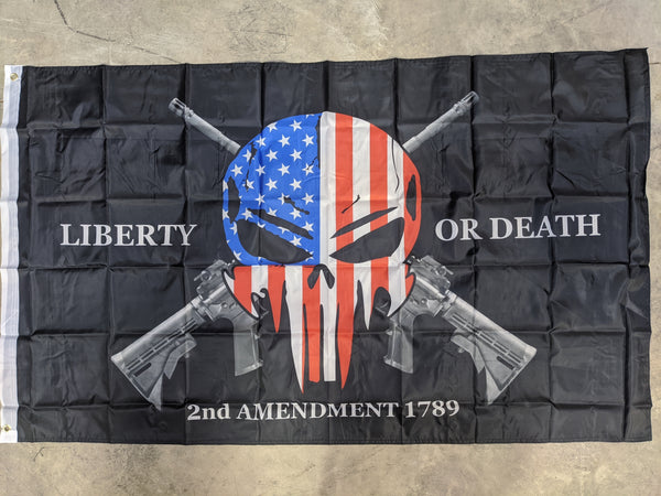 Liberty Or Death 2nd Amendment 1789 Punisher Skull Flag