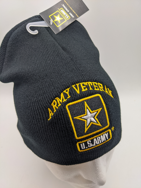 Licensed United States Army Veteran Beanie Hat Cap - U.S. Army Star - Emblem