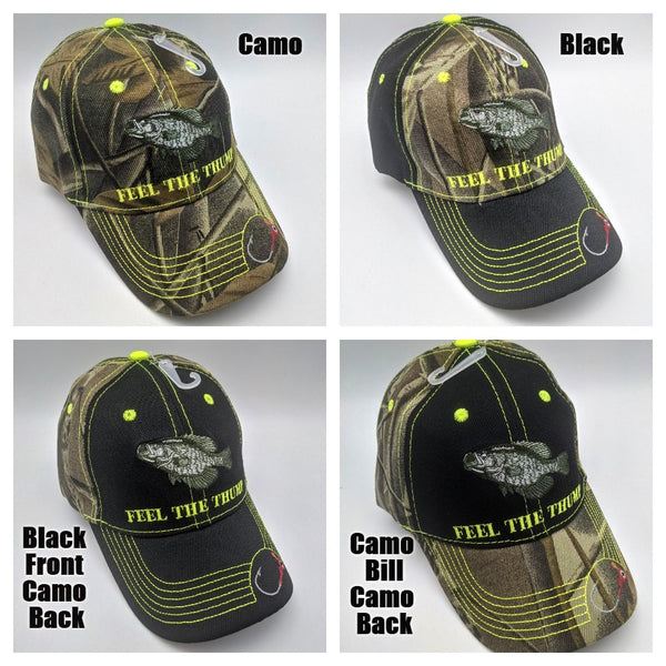Fishing Fisherman Hat - Feel The Thump - Crappie -  Embroidered