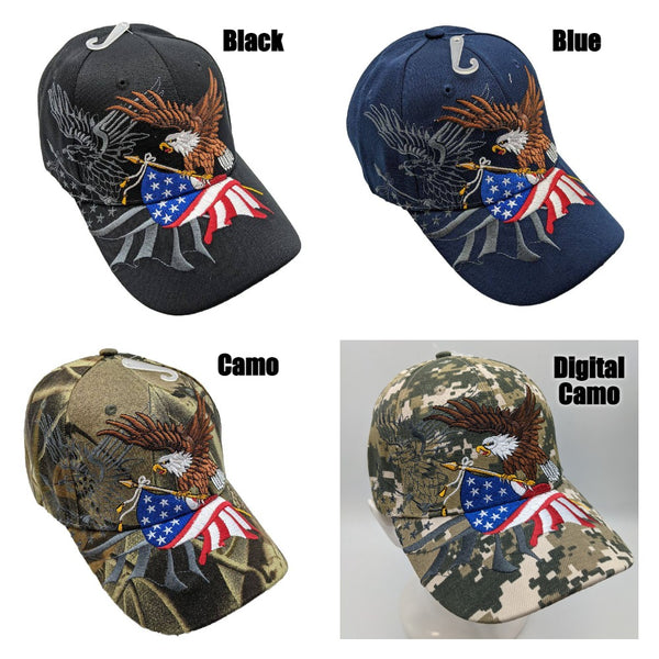 Embroidered Hat - Eagle USA Flag - Americana Patriotic - Bald Eagle –  Discount Flags